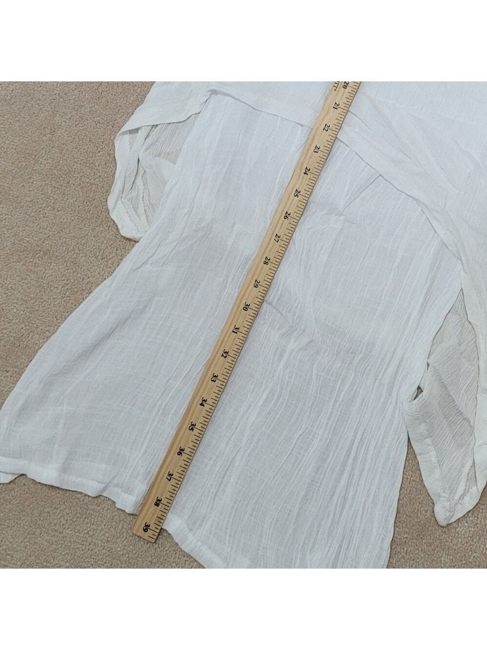 Dayou coastal linen white layered dress, small - Picture 14 of 16